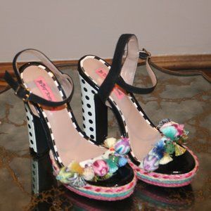 Betsey Johnson Embellished Polka Dot Platform